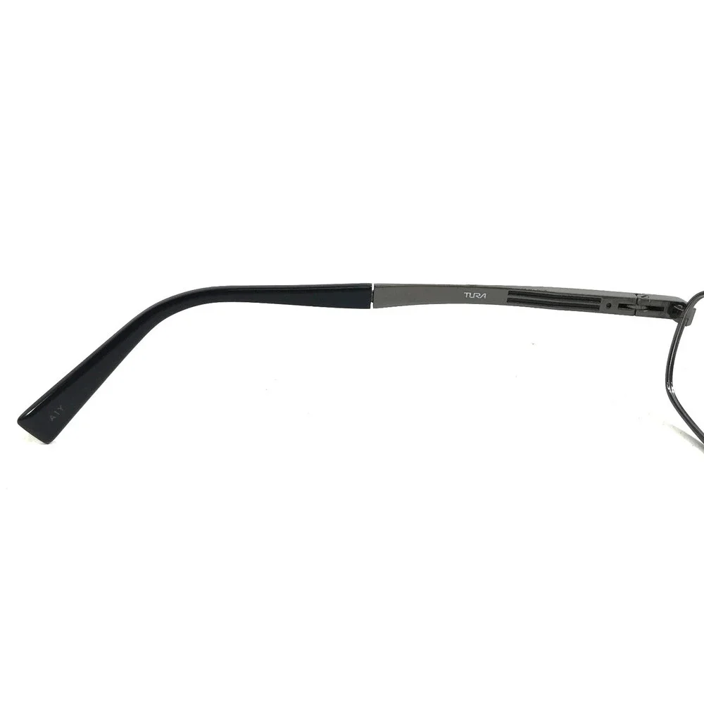 Tura Eyeglasses Frames T124 GUN Gunmetal Rectangle Wire Rim Titanium 53-18-145